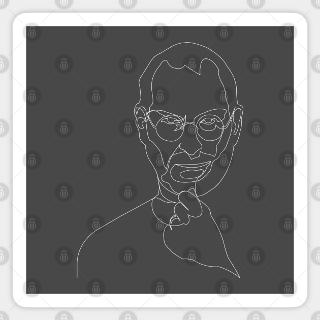 Steve Jobs Minimalist Line Art Alternate Sticker by nankeedal